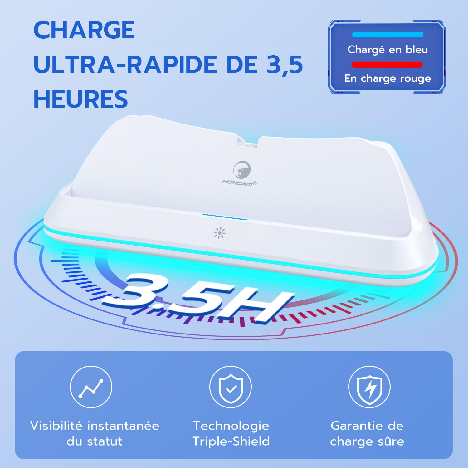 Mcbazel Station de Chargement RGB pour PS Portal Remote Player, Support de Chargement Portable avec Lumières RVB, Adaptateur de Recharge pour PS5 Portal Accessoires