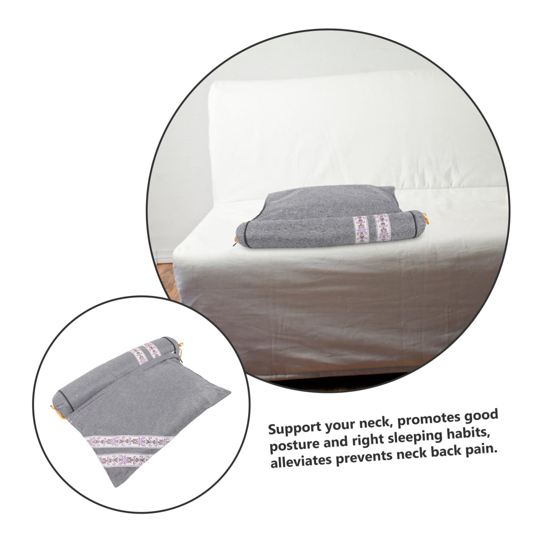 Mikinona Almohada Inteligente Rollo de Cuello Relleno para Cuello y Espalda, Soporte Cervical, Conserva la Forma, Adecuado para Coche y Avión
