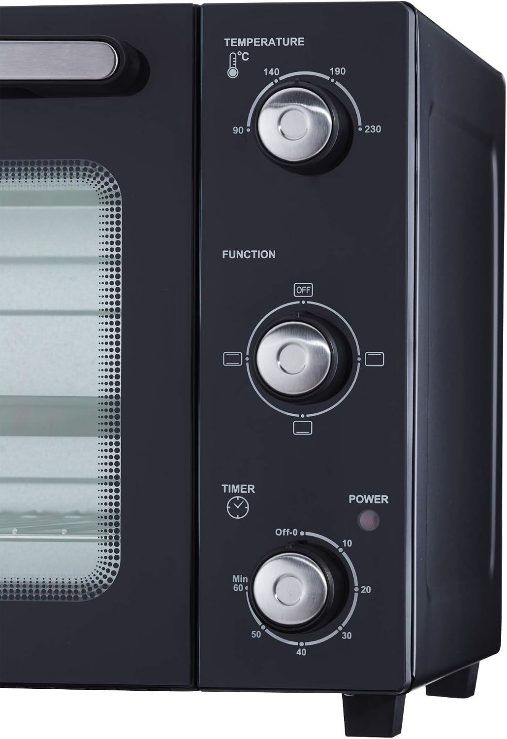 Cooks Professional Mini-Backofen | Elektrischer Multifunktions-Tischbackofen | 34 l Fassungsvermögen | 1500 W | Inkl. Bratpfanne & Gitterrost | Schwarz und Silber