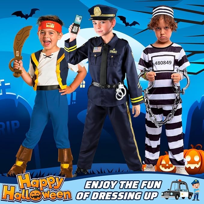 Disfraz completo policía para niños talla S miniatura 6