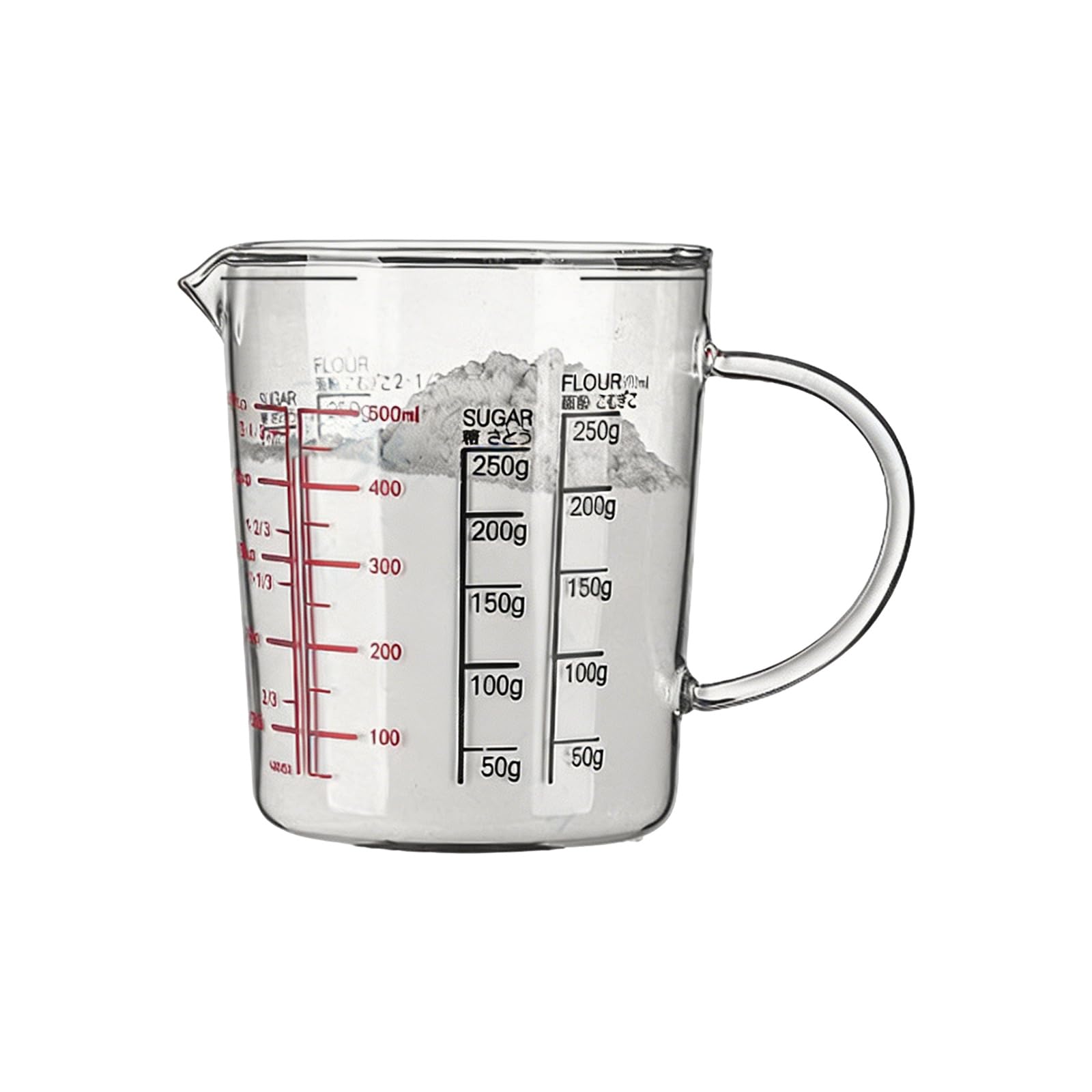 Qusinfc Sturdy Glass Measuring Cup Multiple Capacity Home Baking Essential Equipments for Kitchen Use Liquid and Dry Measuring Cup