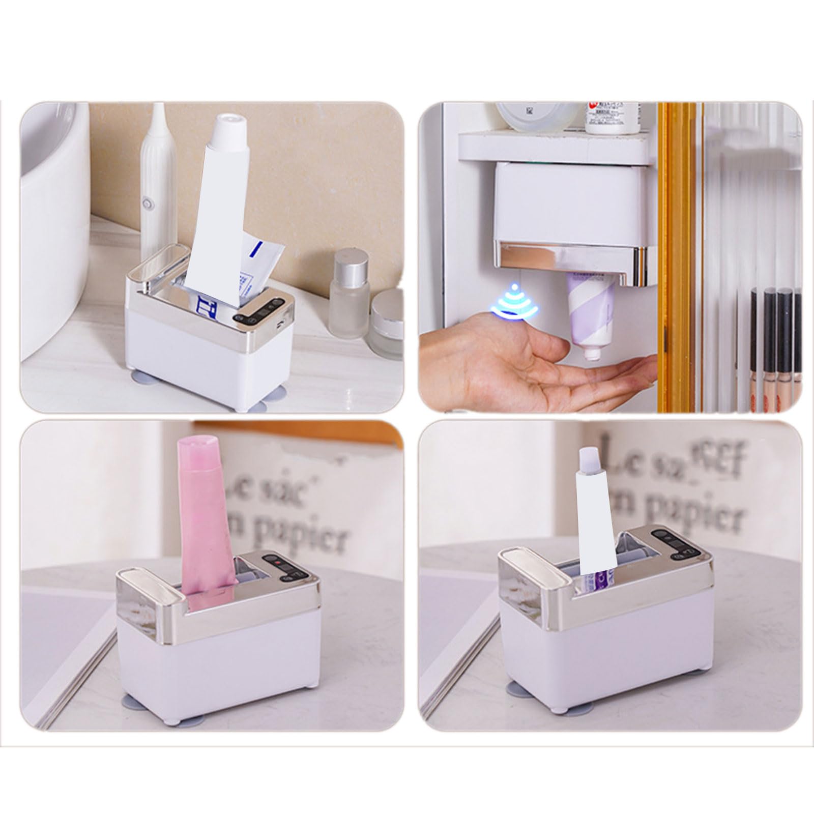 Touchless Intelligent Toothpaste Dispenser 2024 Automatic Sensoring Adjustable USB Charging