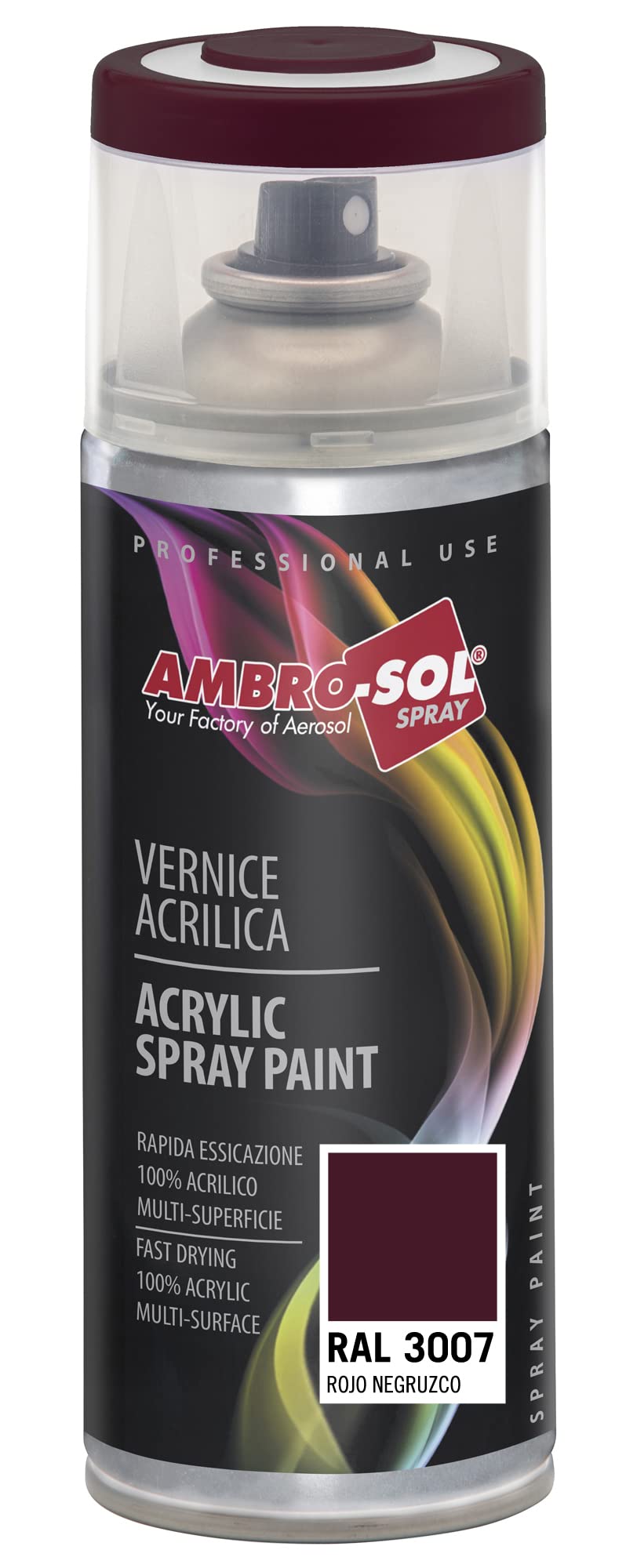 Ambro-Sol - Mehrzweck Acryllack Spray V4003007, Hochglanzfarbe für Innen und Außen, Acryl Spray für Alle Materialien, 400 ml Recyclebare Acryl Sprühfarbe Weißblech-Sprühdose - Amaranth