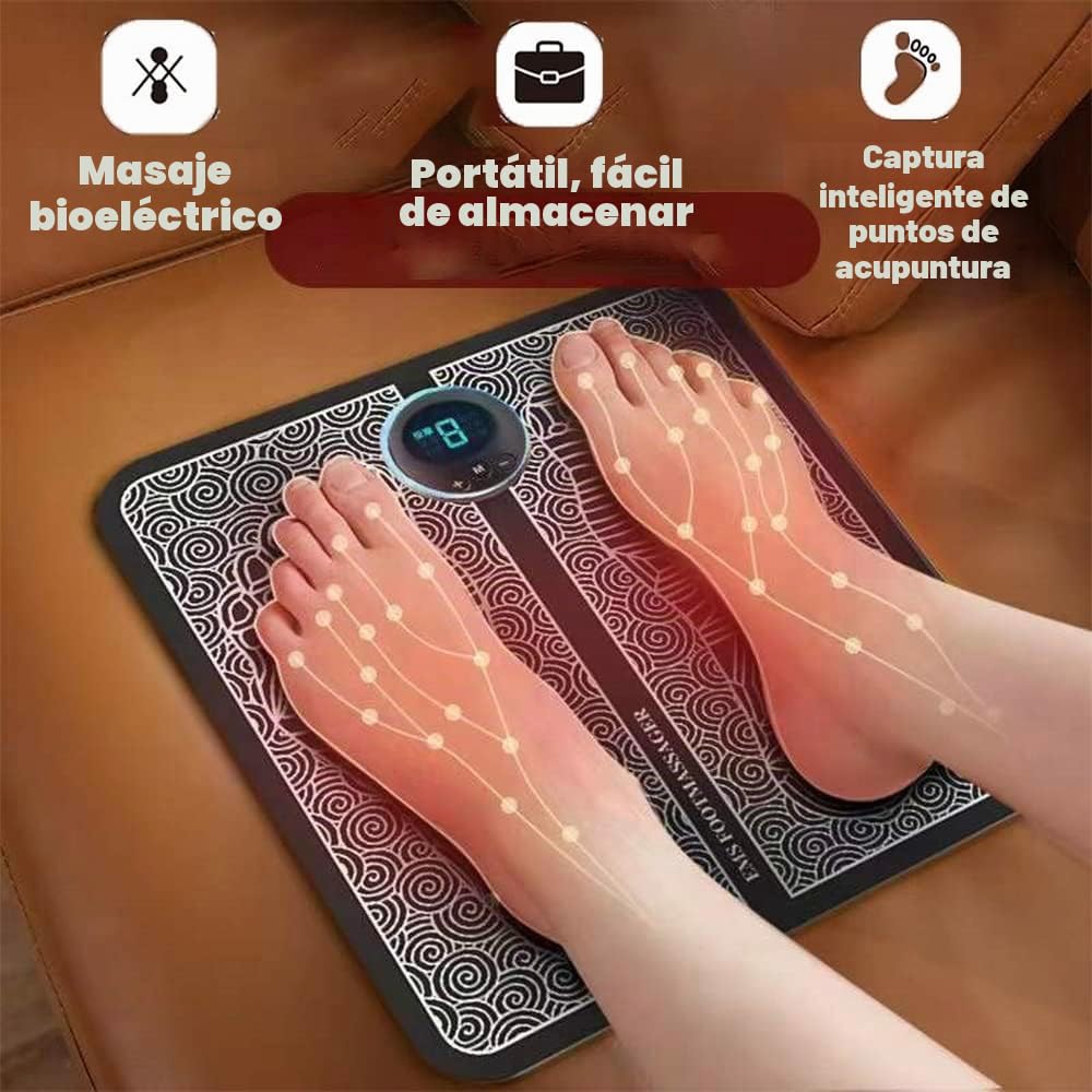 Electroestimulador Muscular Abdominales, EMS Cinturón Entrenamiento Masajeadores de Pies Eléctricos, Masajeadores de Pies para Aliviar el Dolor y la Circulación Sanguínea Máquina de Masaje de Pies