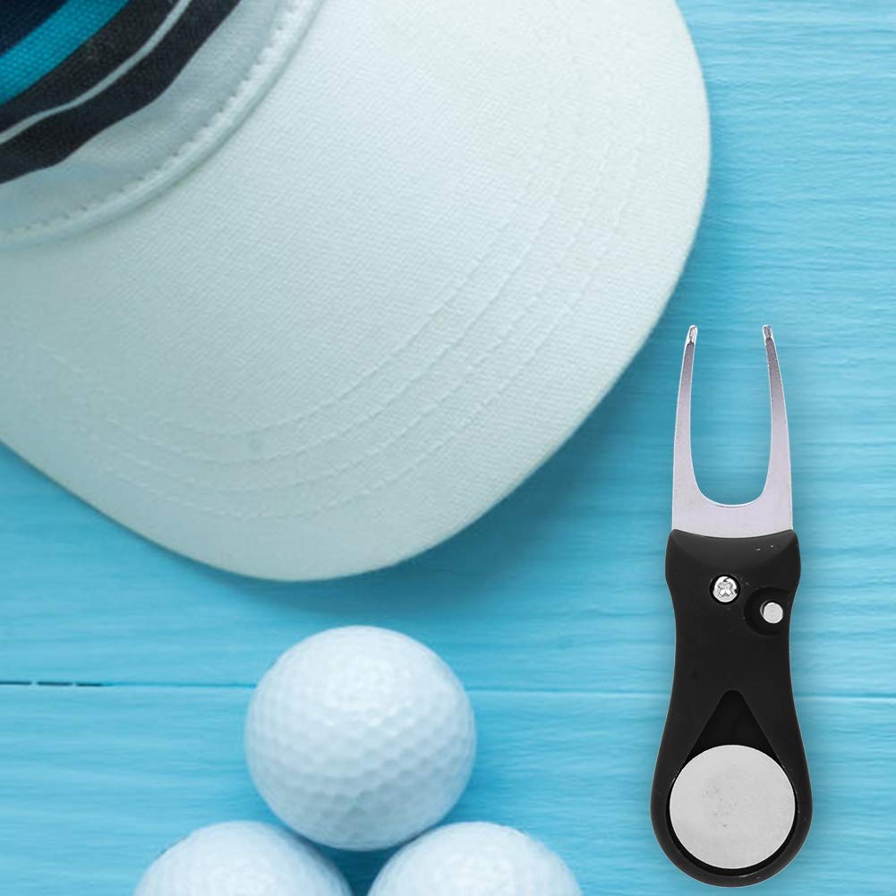 MAGT Forcelle da Golf Strumento di Riparazione Divot 11 x 3,2 x 1,5 cm Acciaio Inossidabile 304 Nero