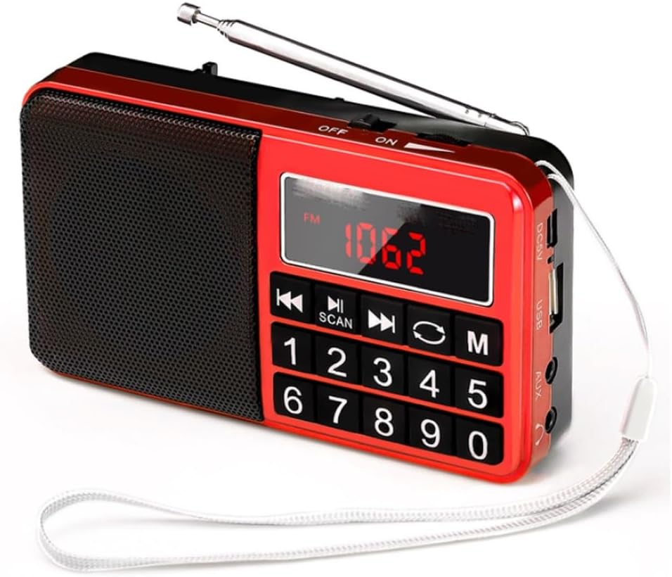 Digital Portable Radio AM SW Super Bass Stereo FM Speaker with TF Lock Button Rechargeable