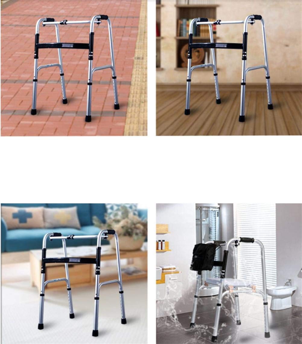 Andador Plegable de Aluminio Ligero sin Ruedas: Altura Ajustable, ayudas para la Movilidad, Andador con Ruedas Interesting