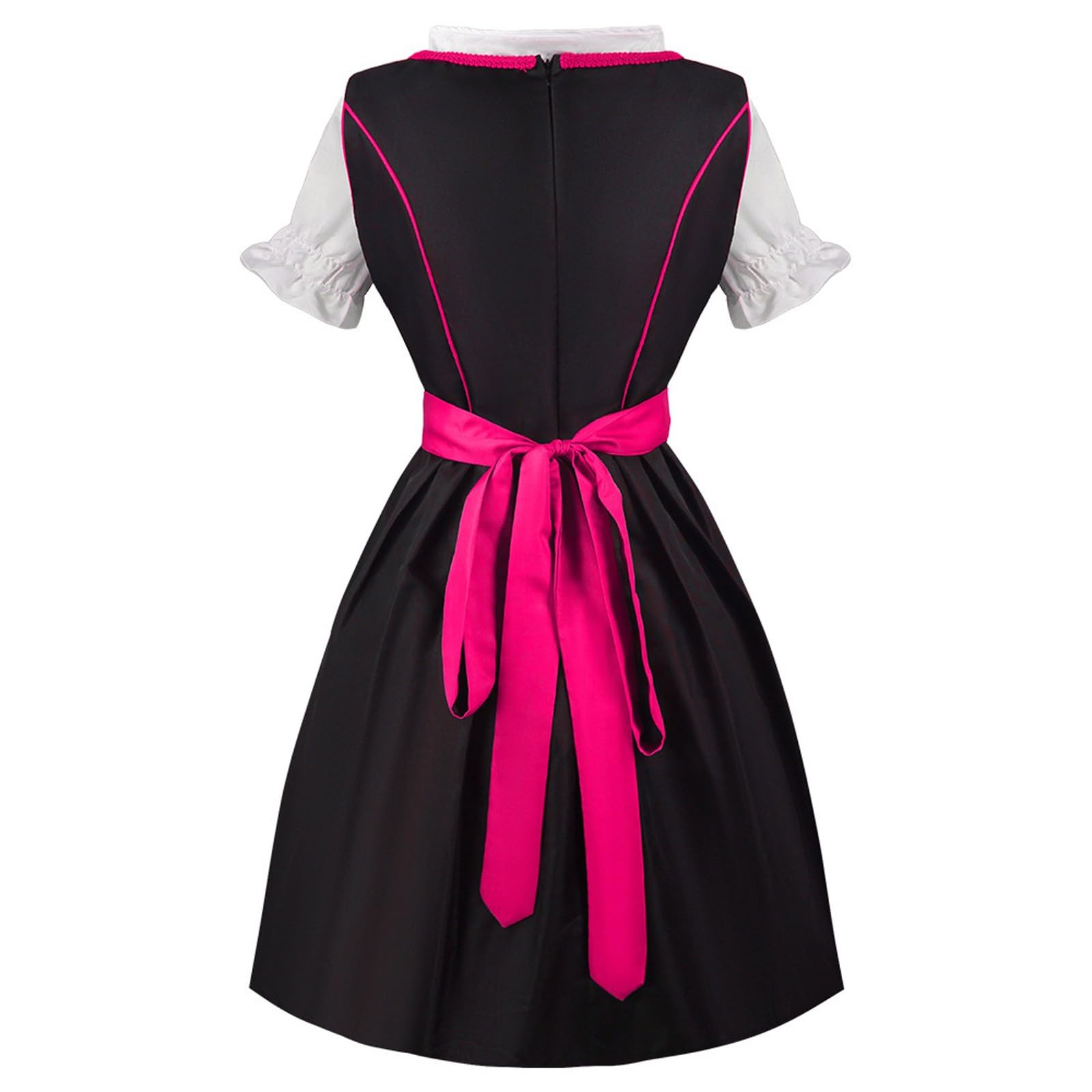 Dirndl Lang Damen Kurzarm Dirndlschürze Dirndl Kleid 2 Teilig Kariertes Trachten Trachtenkleid Oktoberfest Damen Outfit Dirndlkleid Trachtenmode Trachtenrock Bayerisches Kleid Für Karneval Cosplay