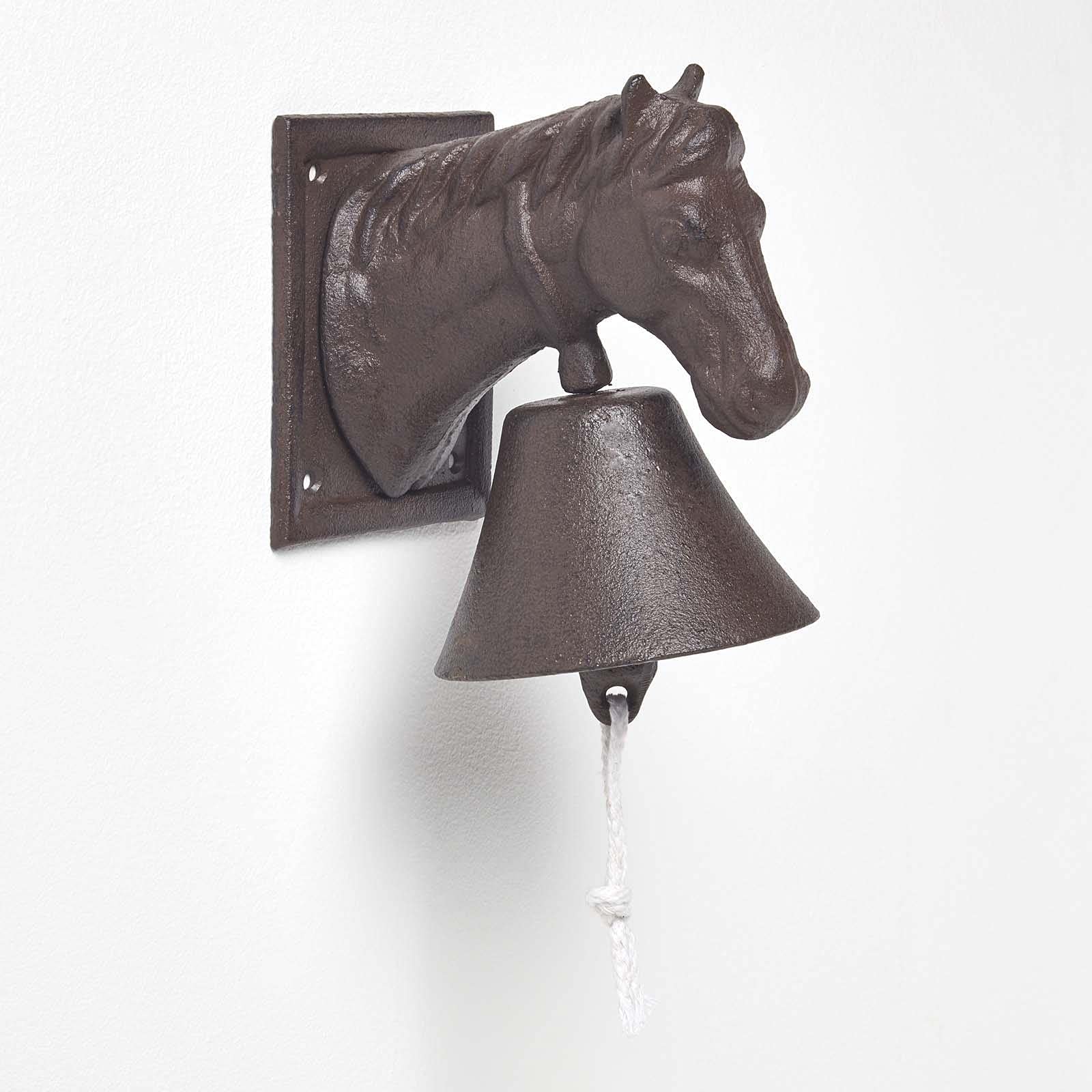 Homescapes Cast Iron Traditional Horse Head Doorbell Brown