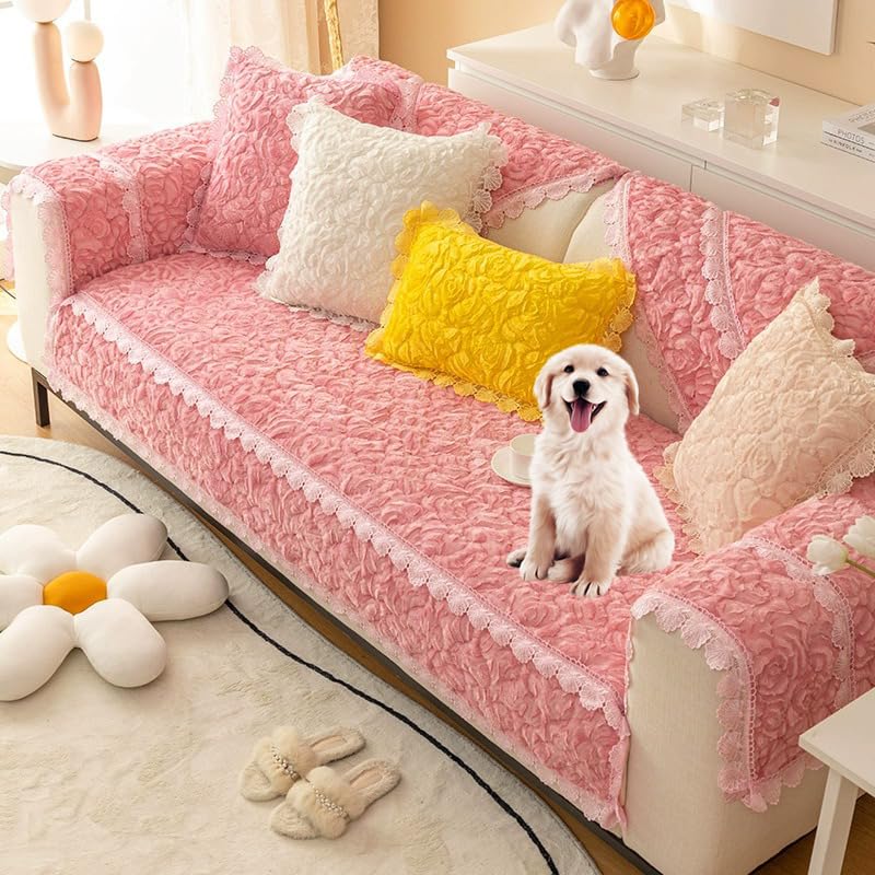 Amazon.com: KCCRHIN Rose Plush Couch Cover Plush Sectional Couch