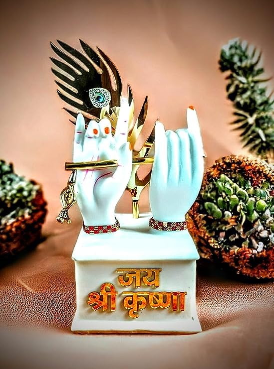 an Enterprises Krishna Hand Big with Awesome Finishing and Colors (11 * 11 * 20 CM) Jai Shri Krishna