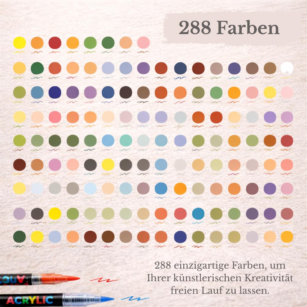 Faizer ® Acryl-Filzstifte, Acrylstifte mit Pinselspitze, zum Ausmalen von Erwachsenen, Acrylfarben zum Ausmalen, für schöne Kunst, Kalligraphie, Holz, Leinwand, Glas, Keramik