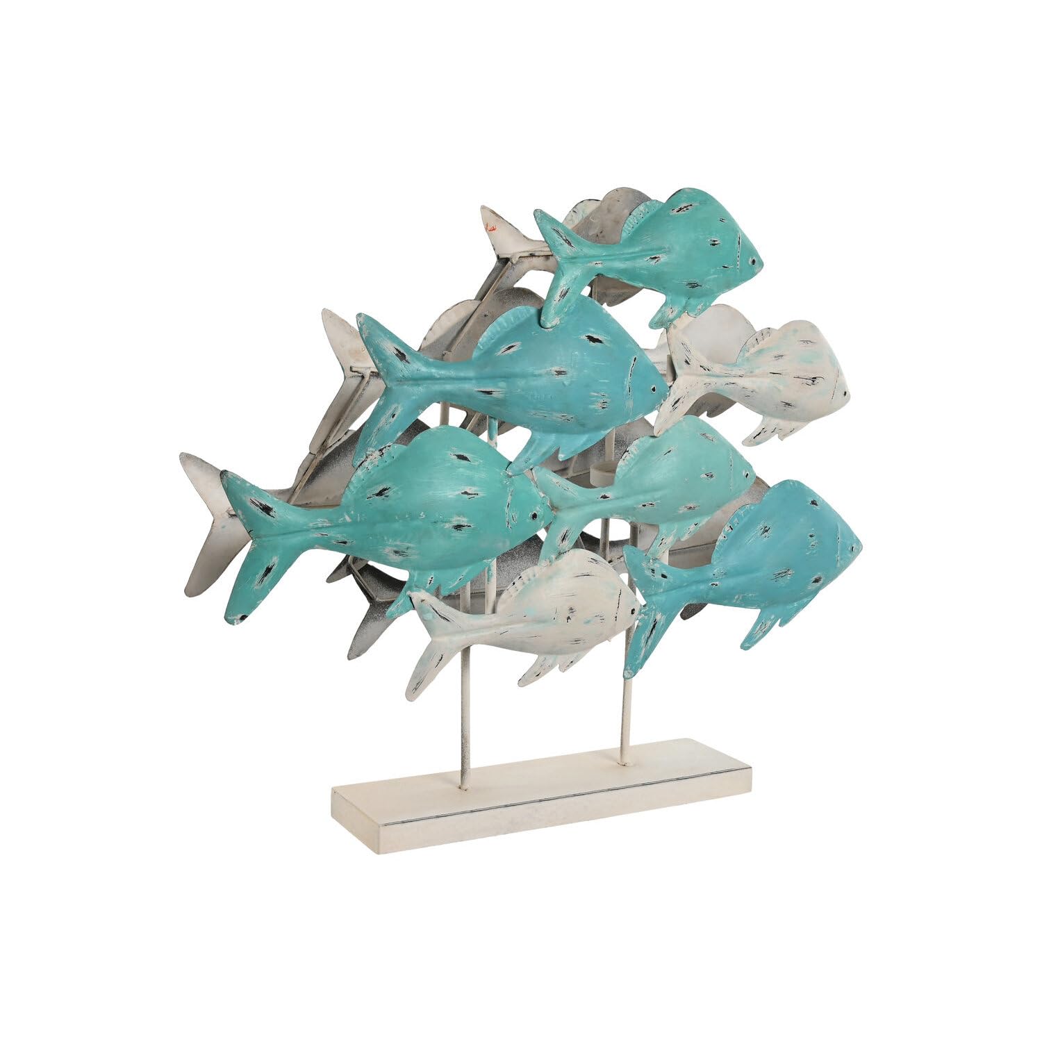 Décoration poissons en fer pour habiller grand mur vide 60cm