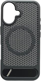 جراب حماية خلفي من السيليكون والبلاستيك مع حامل لموبايل آيفون 16 من اكس ستور - أسود Xst-79