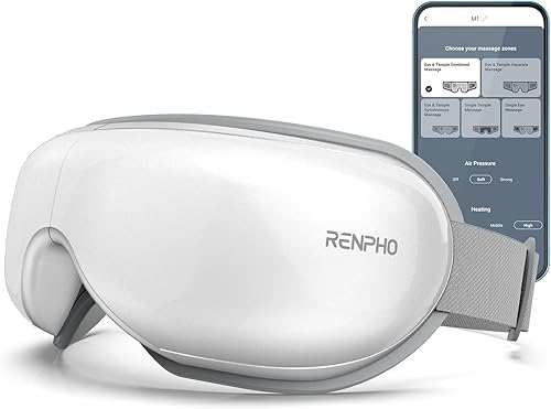 RENPHO Eyeris Smart - Regalos para el día del padre, masajeador de ojos con control de calor y aplicación, máscara de ojos calentada para migraña,