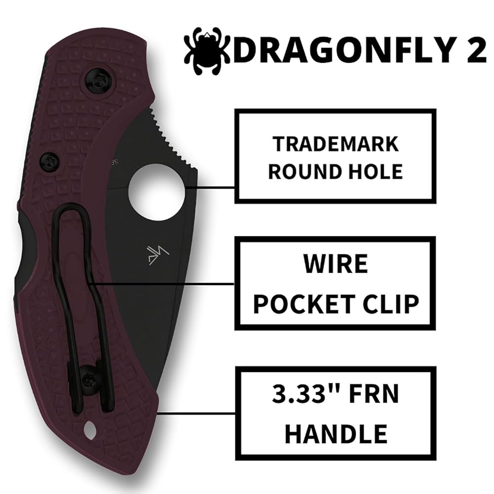 Amazon.com: Spyderco Dragonfly 2 PlainEdge Knife - Built and