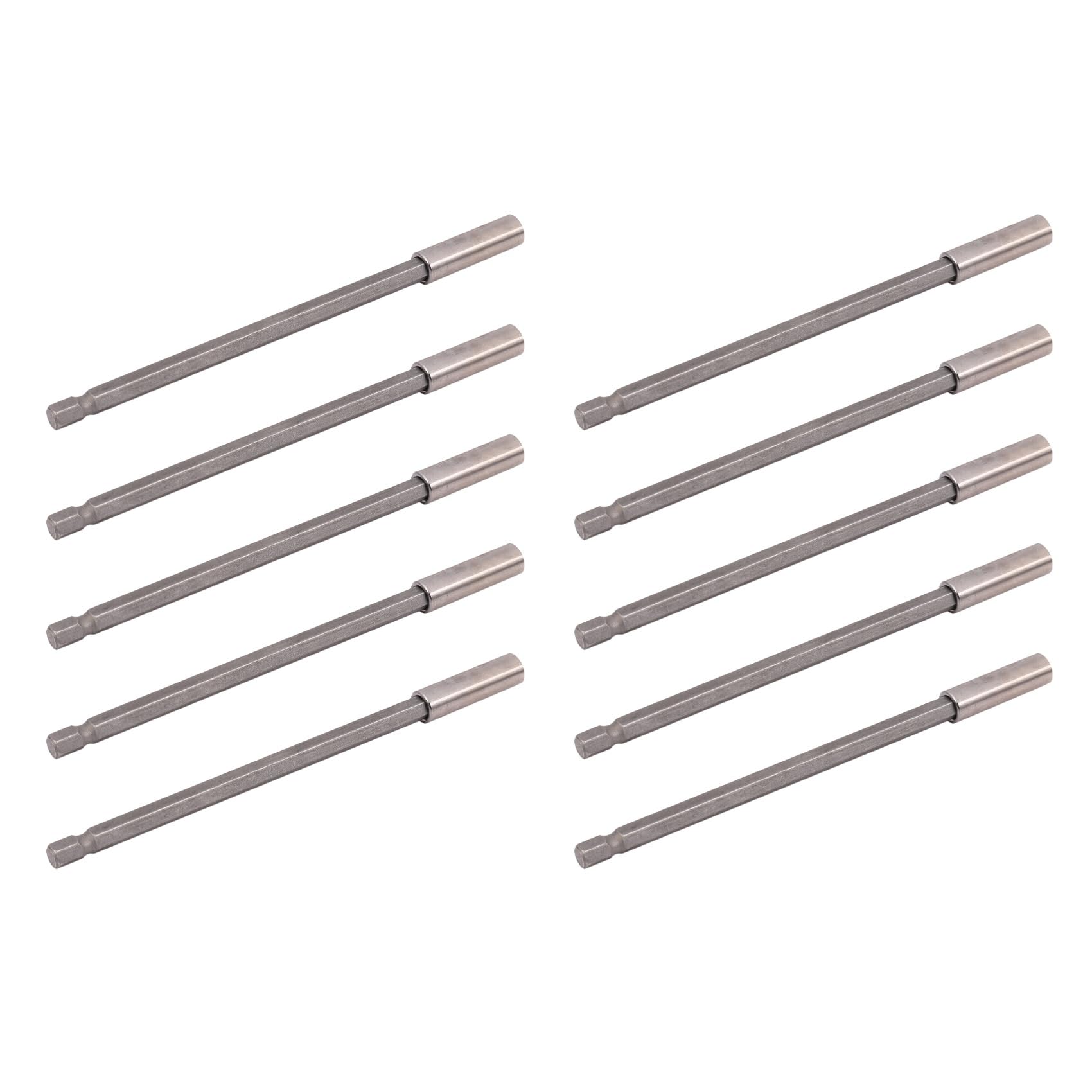 Jnchdghwa Silver 10X New 150Mm 1/4 Hex Quick Release Magnetic Screwdriver Extension Bit Holder