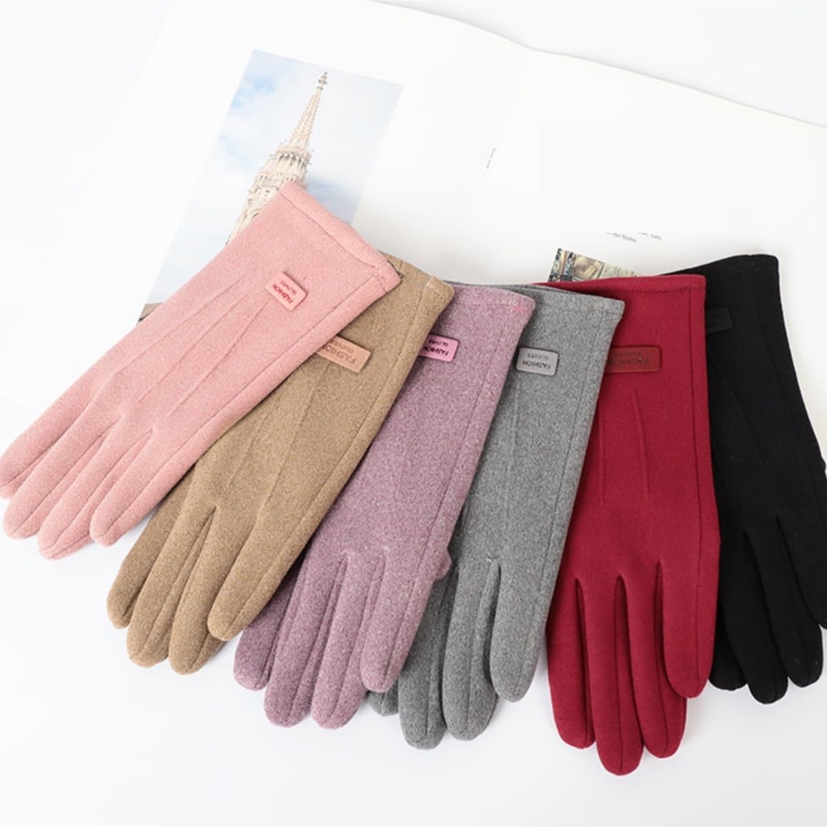 Guantes CáLidos Guantes Cálidos con Pantalla Táctil De Invierno For Mujer, Guantes Cálidos Gruesos con Forro Polar De Doble Cara Guantes TéRmicos(Bruin)