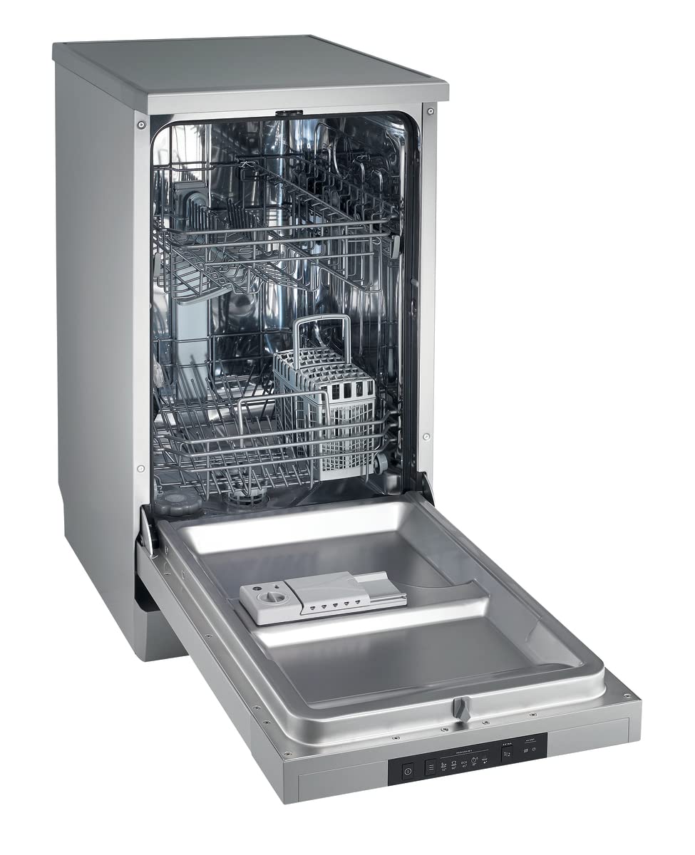Gorenje GS 520 E15S Freistehender Geschirrspüler/ 45cm / 9 Maßgedecke / 5 Programme / 1h Reinigungsprogramm / höhenverstellbarer Oberkorb / vollständiger Überlaufschutz / Grau Metallic
