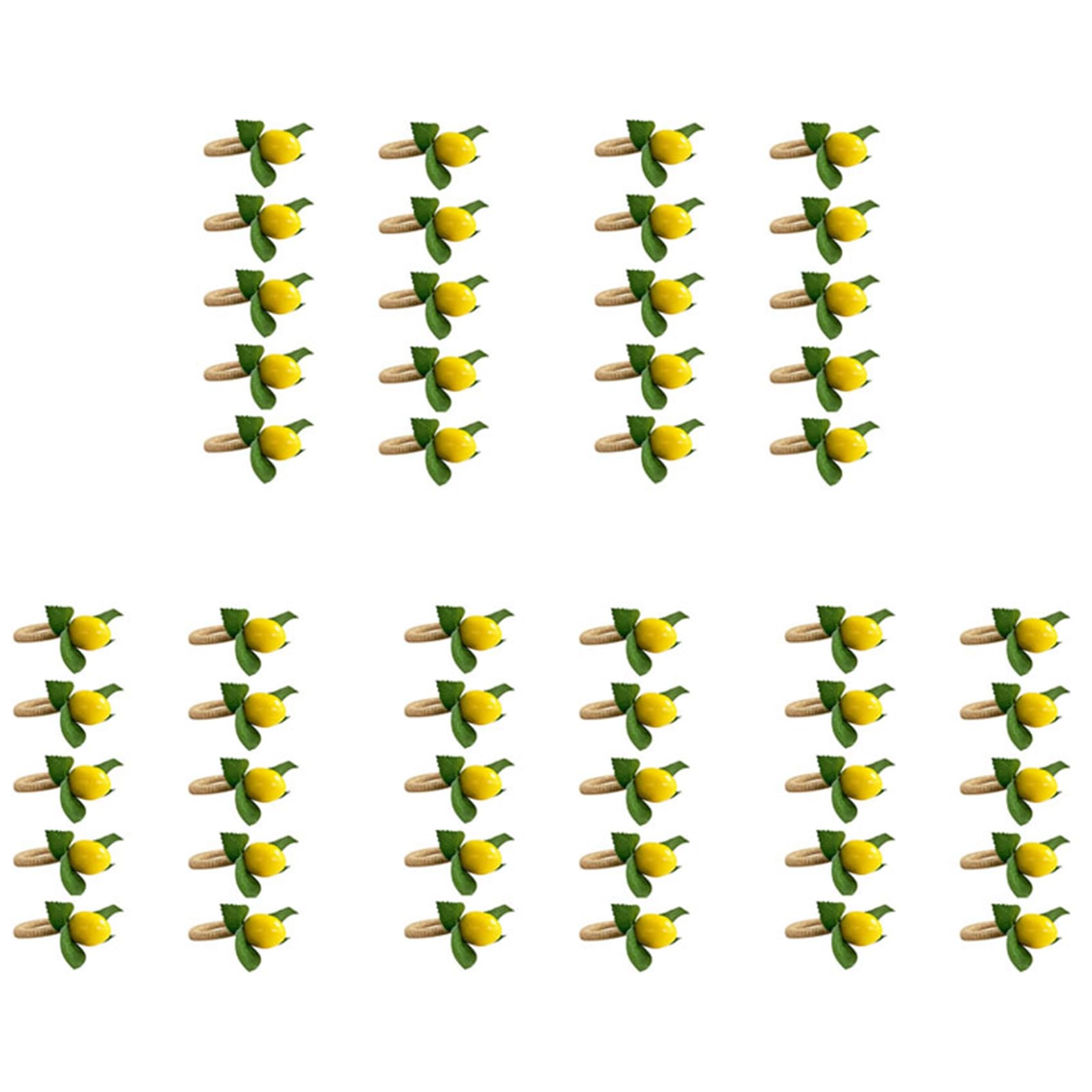 Hndhbfgrt 50PCS Handmade Napkin Rings Yellow Faux Lemon with Vine Napkin Ring for Wedding, Banquet,