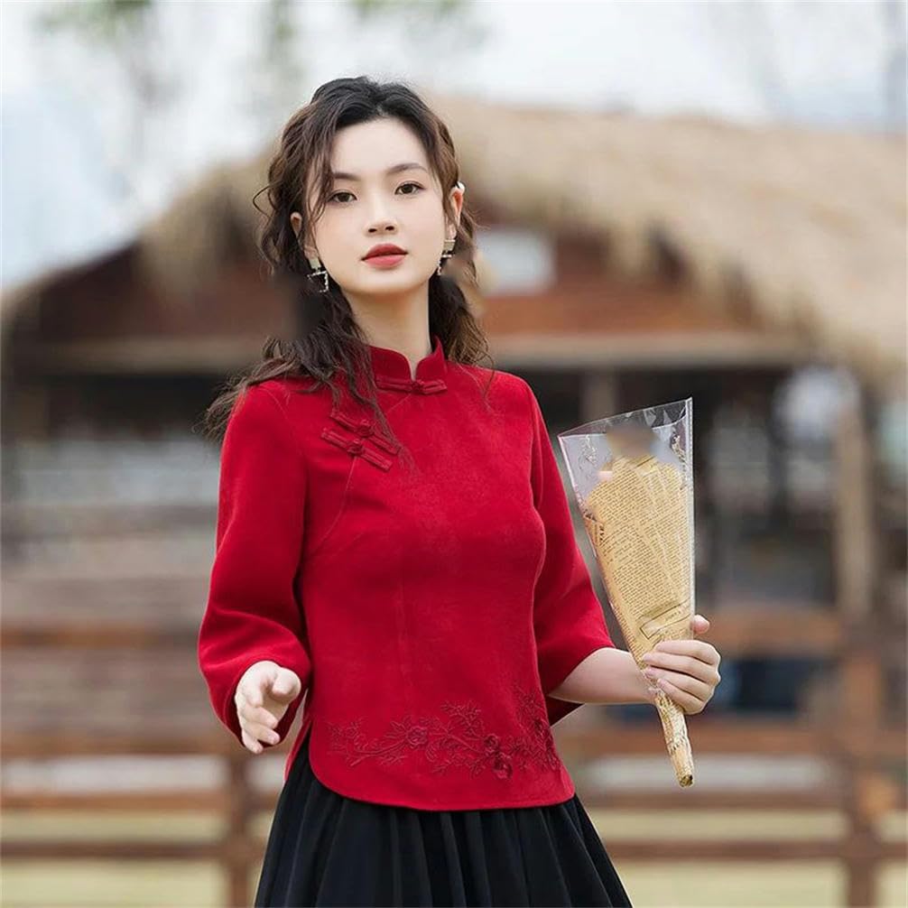 Eleganckie bluzki damskie National Tang Suit Cheongsam Top Tradycyjna chińska koszula Chiński styl Odzież damska