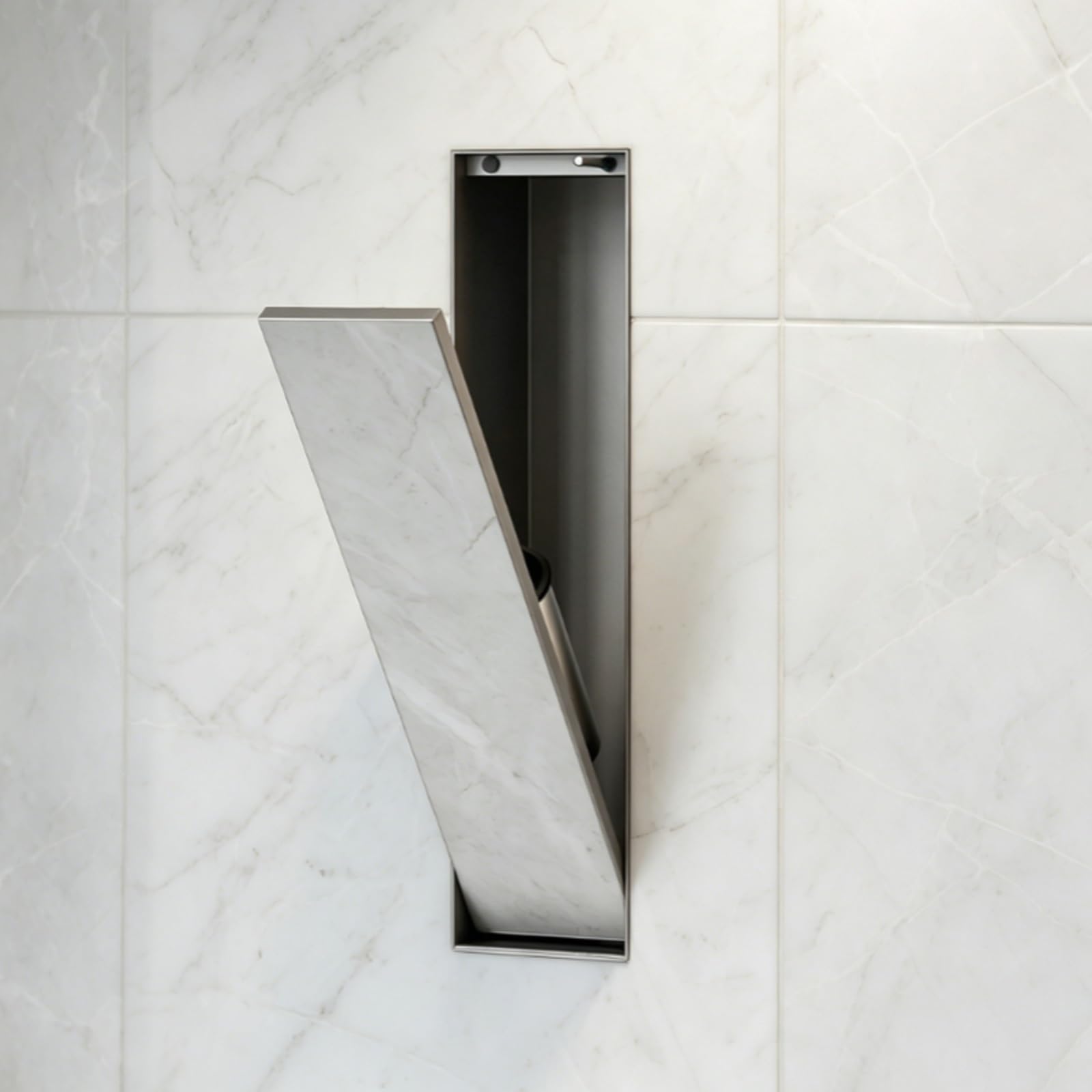 Recessed Wall Niche Toilet Paper Holder, Space-Saving Tissue Holder for Bathroom, Toilet Paper Dispenser with Storage, Inside Wall(C)
