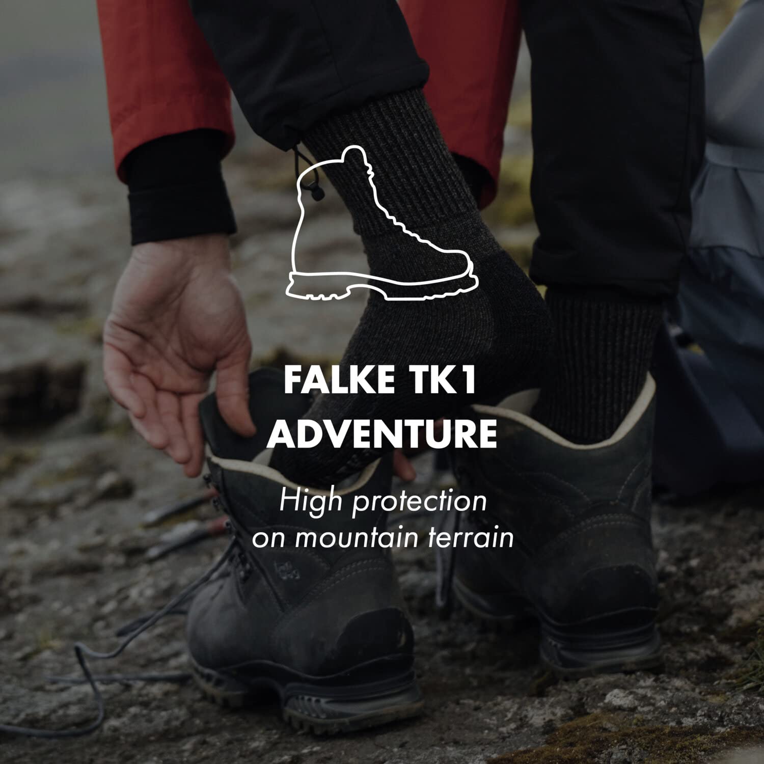 FALKE Kobiety TK1 Skarpety do wędrówek grubo wyściełane długie ciepłe do trekkingu termoaktywne oddychająca regulująca temperaturę neutralizująca zapachy wełna materiał funkcyjny 1 Para