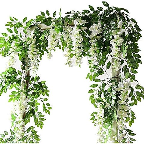Yueshop 2x7FT Artificial Wisteria Vine Garland Cover