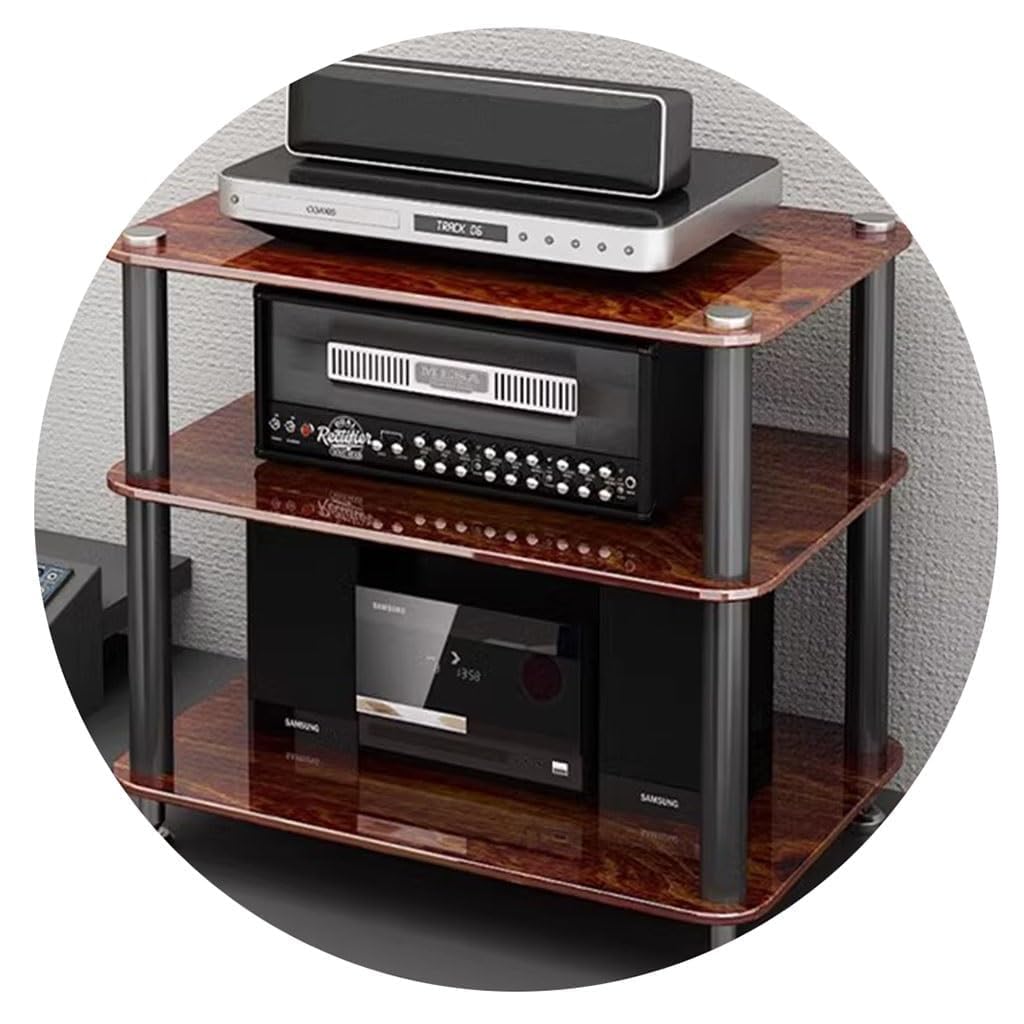 3-poziomowa szafka audio HIFI, solidny stojak na audio MDF z odpornymi na wibracje nóżkami do odtwarzacza płyt audio AV i przechowywania kina domowego, nowoczesny design dla audiofilów