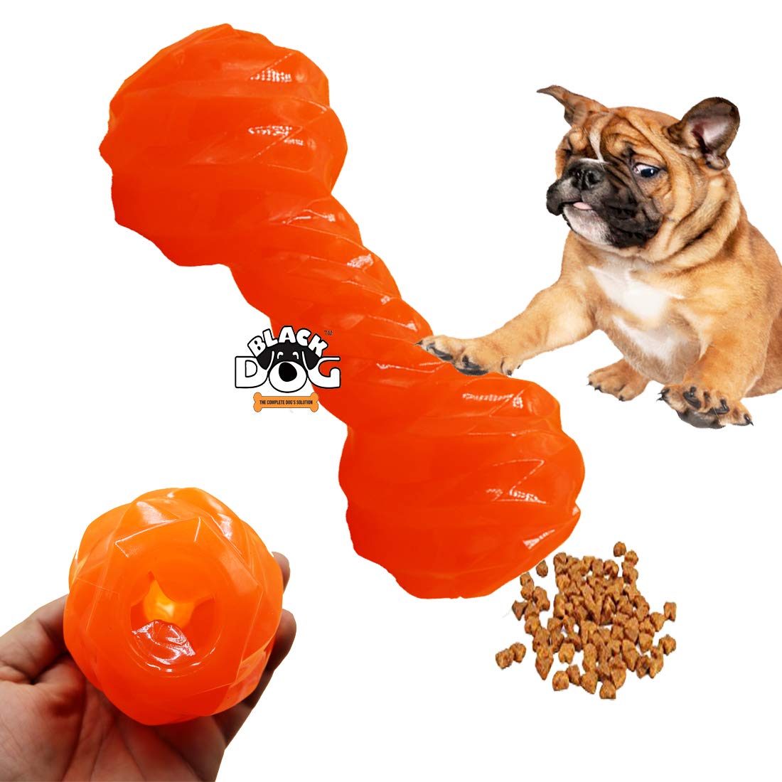 BLACK DOG for Dogs (Upgrade New Version) Dumbbell Toys Pet Puppy Teething Chew Toys for Small Medium Large Dogs (B07NS6YGTC) Amazon Price History, Amazon Price Tracker