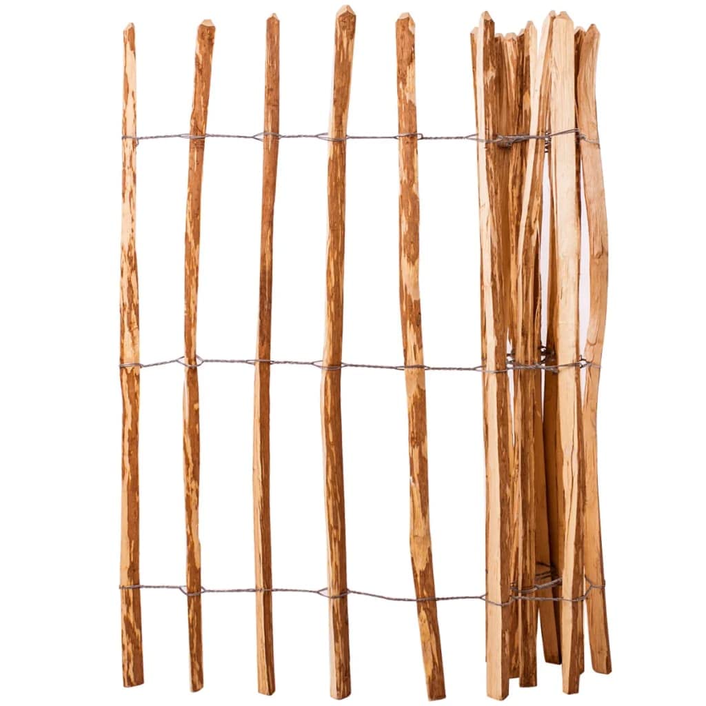 Valla de Jardin de Madera de avellano 120x250 cm, Bricolaje Vallas de jardín Paneles de Vallas, Marrón, 13.2kg