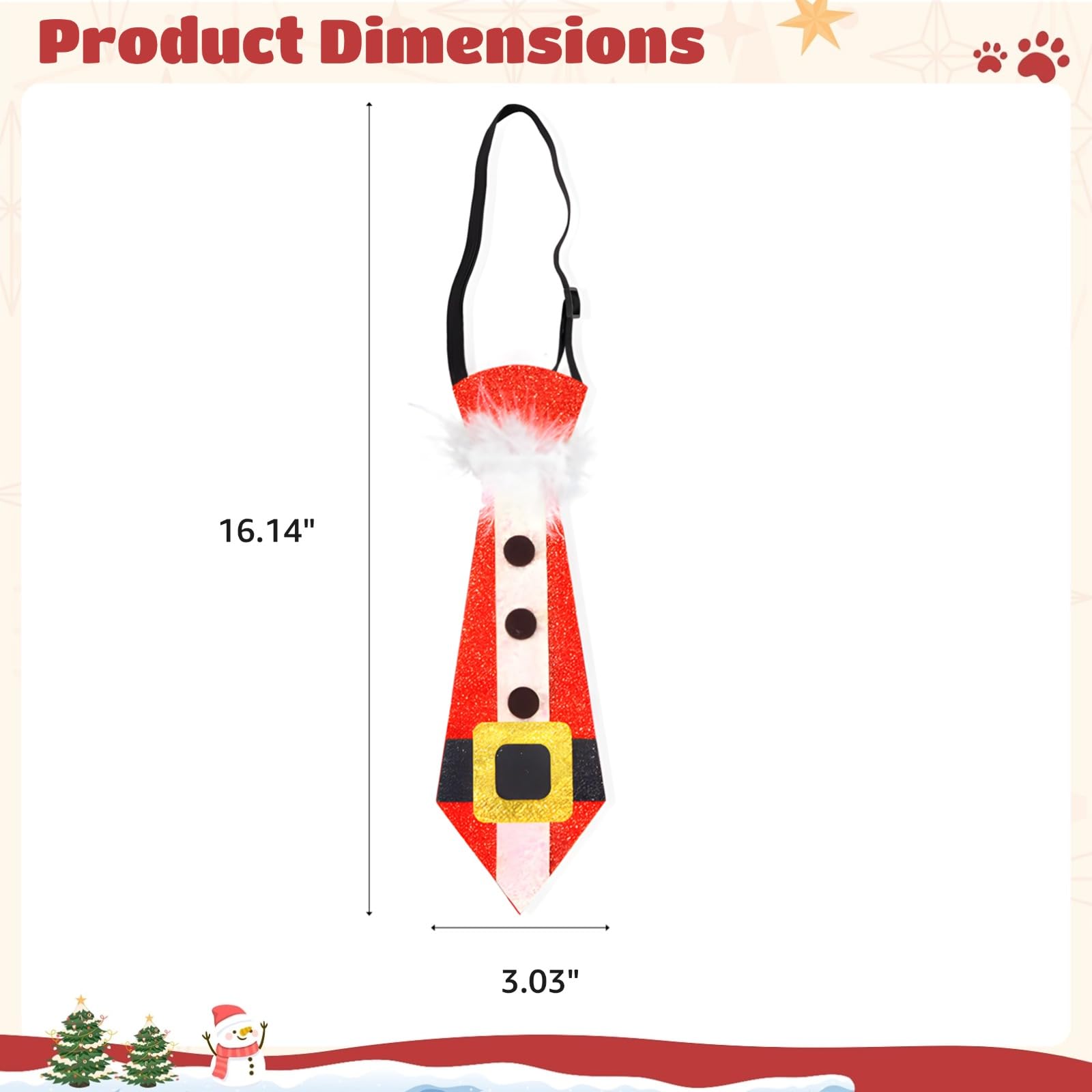 Glittering Adjustable Christmas Tie, Elastic Xmas Necktie For Adults & Kids, Humorous Festive Neckwear, Party Decoration, Christmas Home Ornament