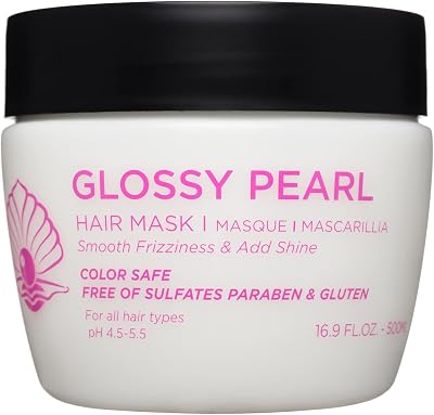 Luseta Glossy Pearl Hair Mask, Smoothing and Hydrating Hair Treatment Deep Conditioner for Damaged and Frizzy Hair,Reduces Frizz & Add Shine, Sulfate Free