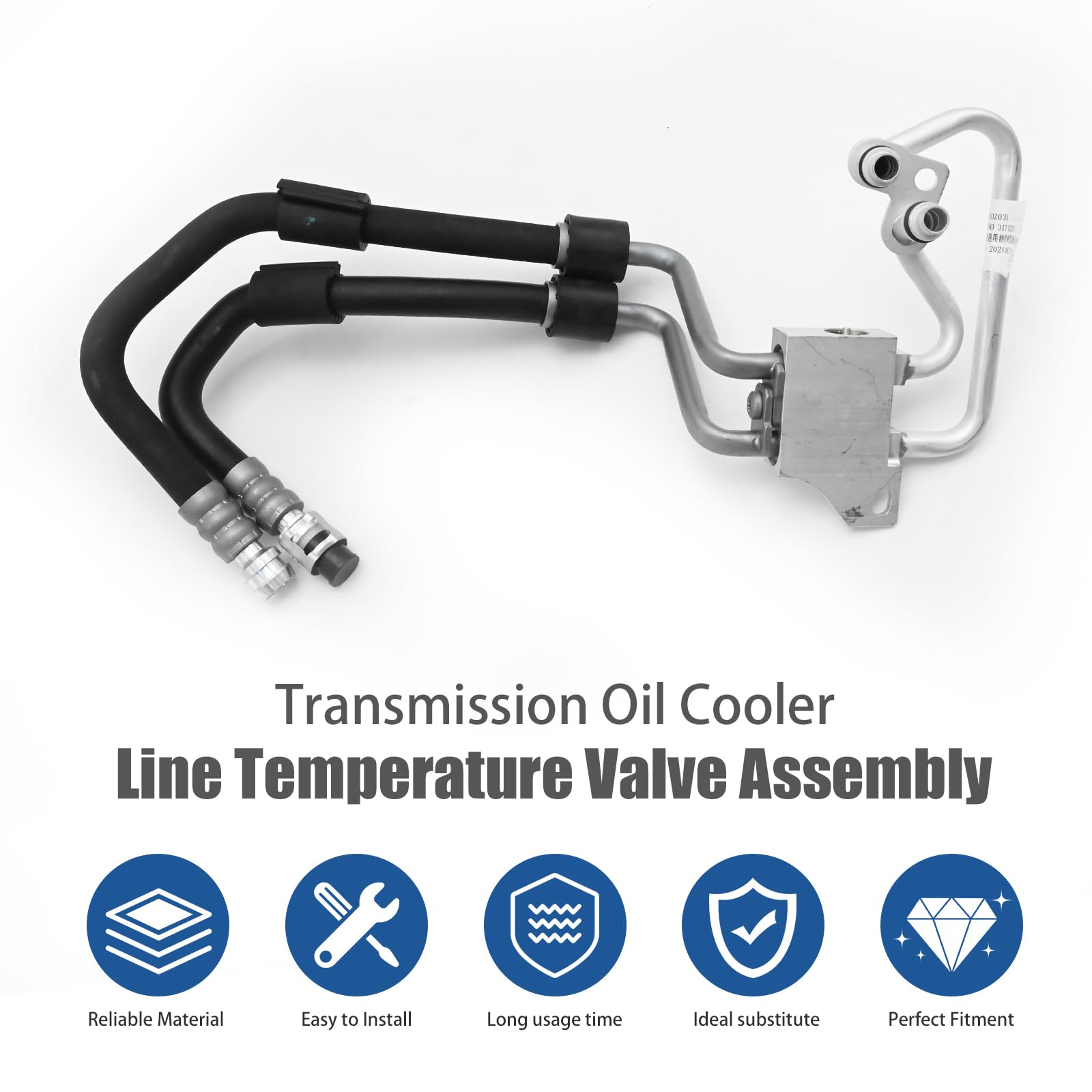 Saihisday 5N0317027B - Conjunto de válvula de temperatura de línea de enfriador de aceite de transmisión para Tiguan 2008-2018 caja de cambios automática de 6 velocidades AQ450 sustituye a 5N0317825