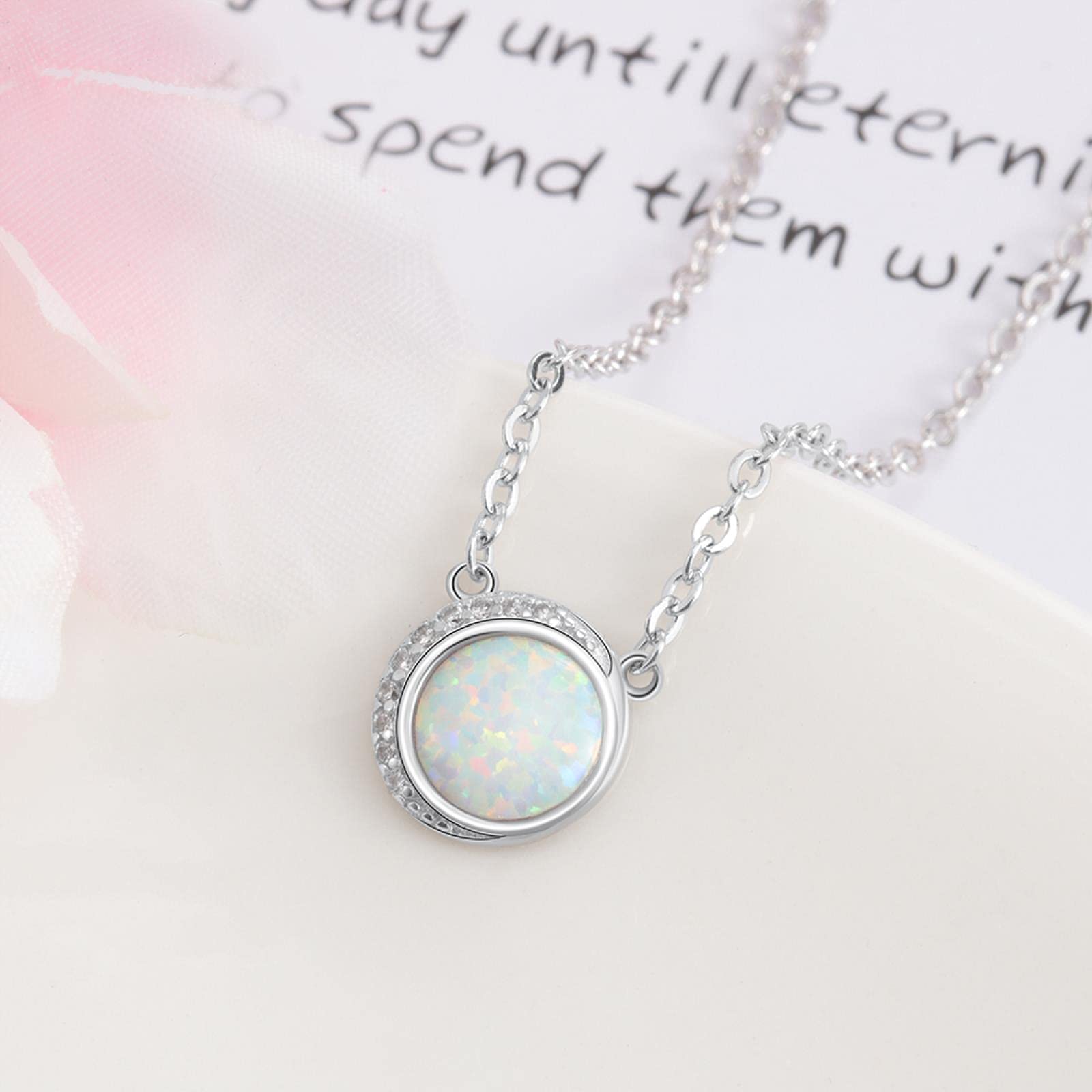Collana in argento sterling 925 a forma di sole con opale Olivenorma