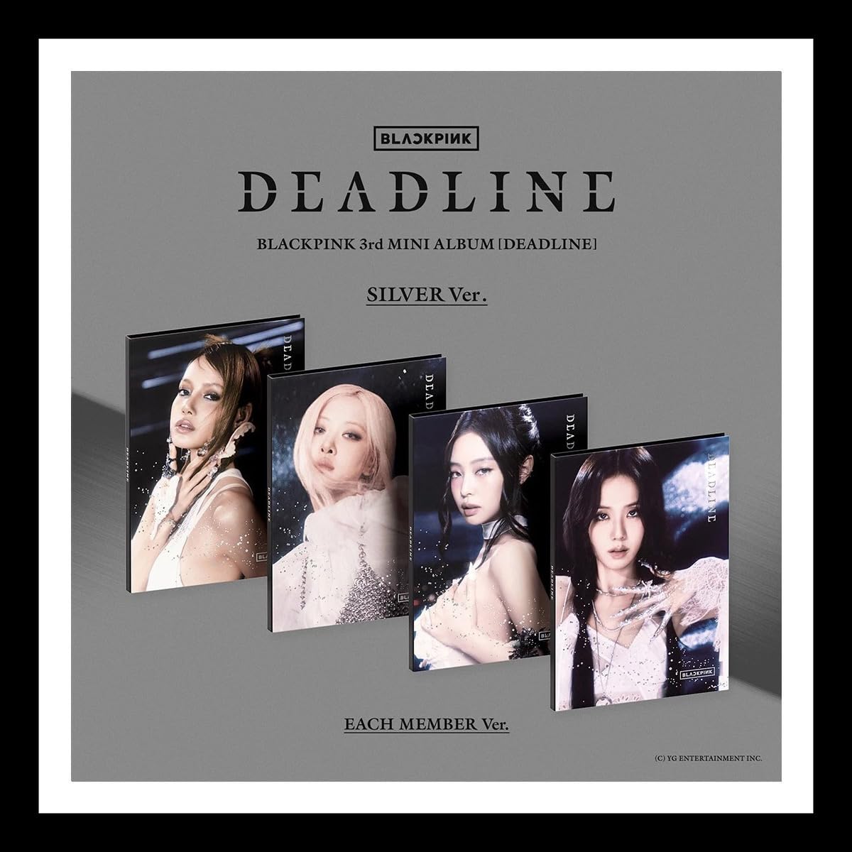 4 Ver Set.) BLACKPINK [DEADLINE] 3rd Mini Album SILVER Ver/Full