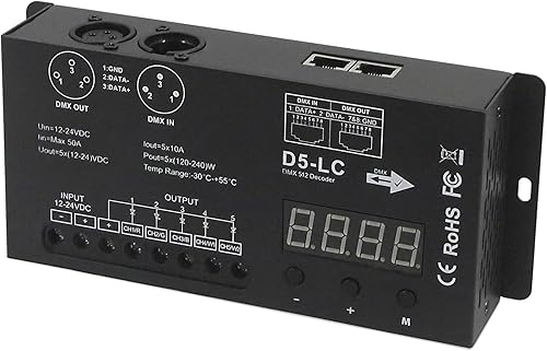 Vista 44 de Controlador Dmx 3CH dmx 512 controlador Dmx Decodificador para tira LED RGB o luces controlador Dmx512 Decodificador de pantalla digital