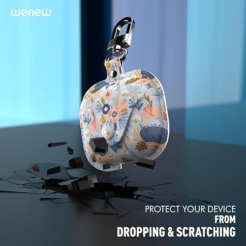 Miniatura 4 de wenew Funda de cuero diseñada para AirPods 3, funda de cuero segura premium para AirPods 3, funda de piel para mujeres y niñas, niños, clip de