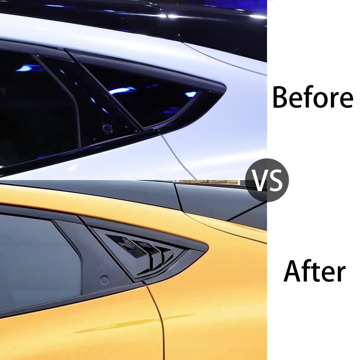 AOSK para Mustang Mach E Cuarto de Ventana Lateral Scoop Louvers Cover Ventana Visor Cubierta ABS (Negro Brillante)