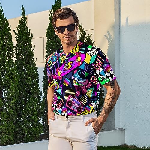 Funny Golf Shirts for Men Golf Polos Short Sleeve Quick Dry Performance Moisture Wicking Polo Shirt4