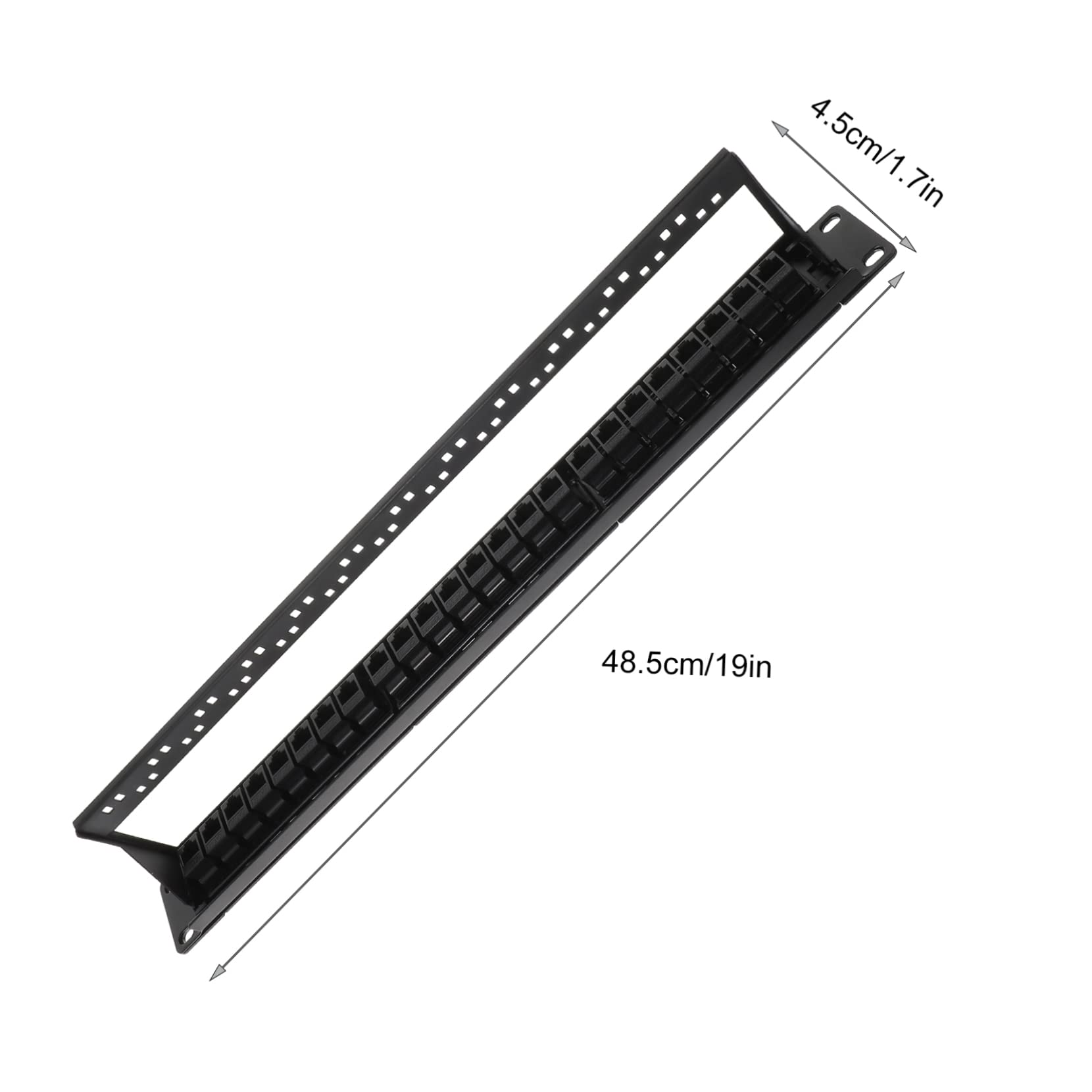 Panneau de Brassage Réseau 24 Ports Cat5e Non Noir en Plastique | Contact Plaqué Or, Serrage Ferme et Fiable, Usage Bureau ou Base de Données