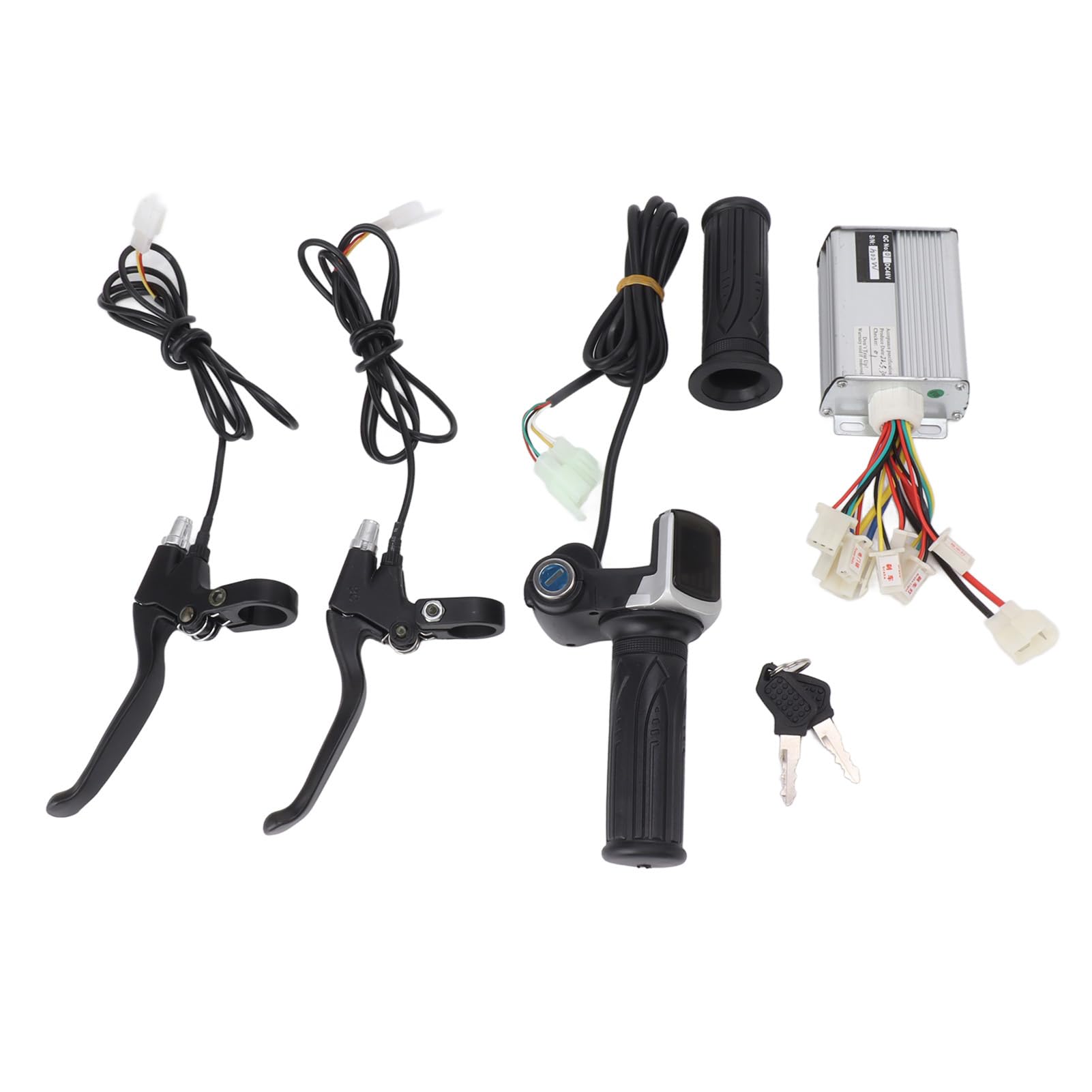 Set di Impugnature per Controller per Bici Elettrica con Acceleratore a Rotazione Durevole da 48 V e del Freno per Tricicli e Motocicli