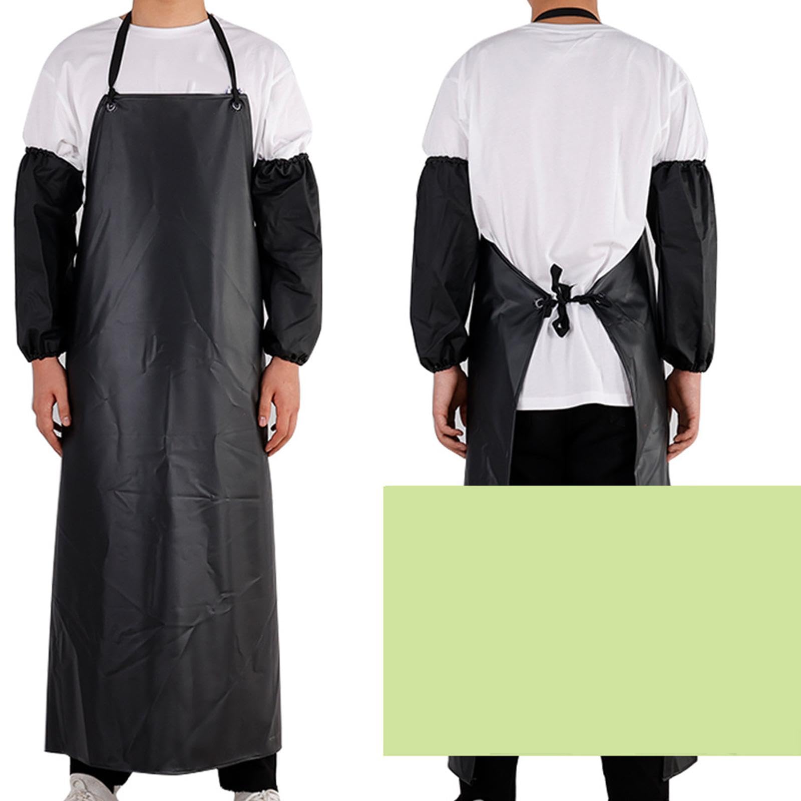 Gralara Delantal de PVC, delantal impermeable, delantal con pechera gruesa a prueba de aceite, delantal utilitario para trabajos de carpintería, lavavajillas,