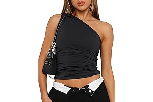 Womens Summer One Shoulder Tank Tops for Going Out