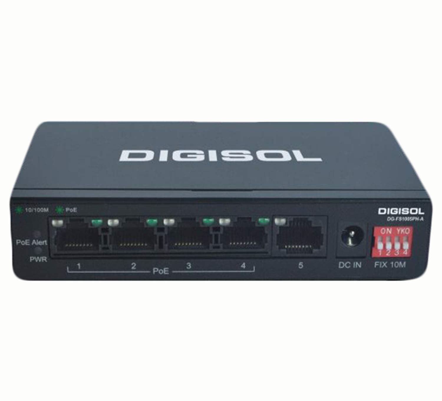 D DIGISOL DG-FS1005PH-A 8 Port 10/100M Fast Ethernet unmanaged POE Switch with 4 POE Ports with External Power Adapter