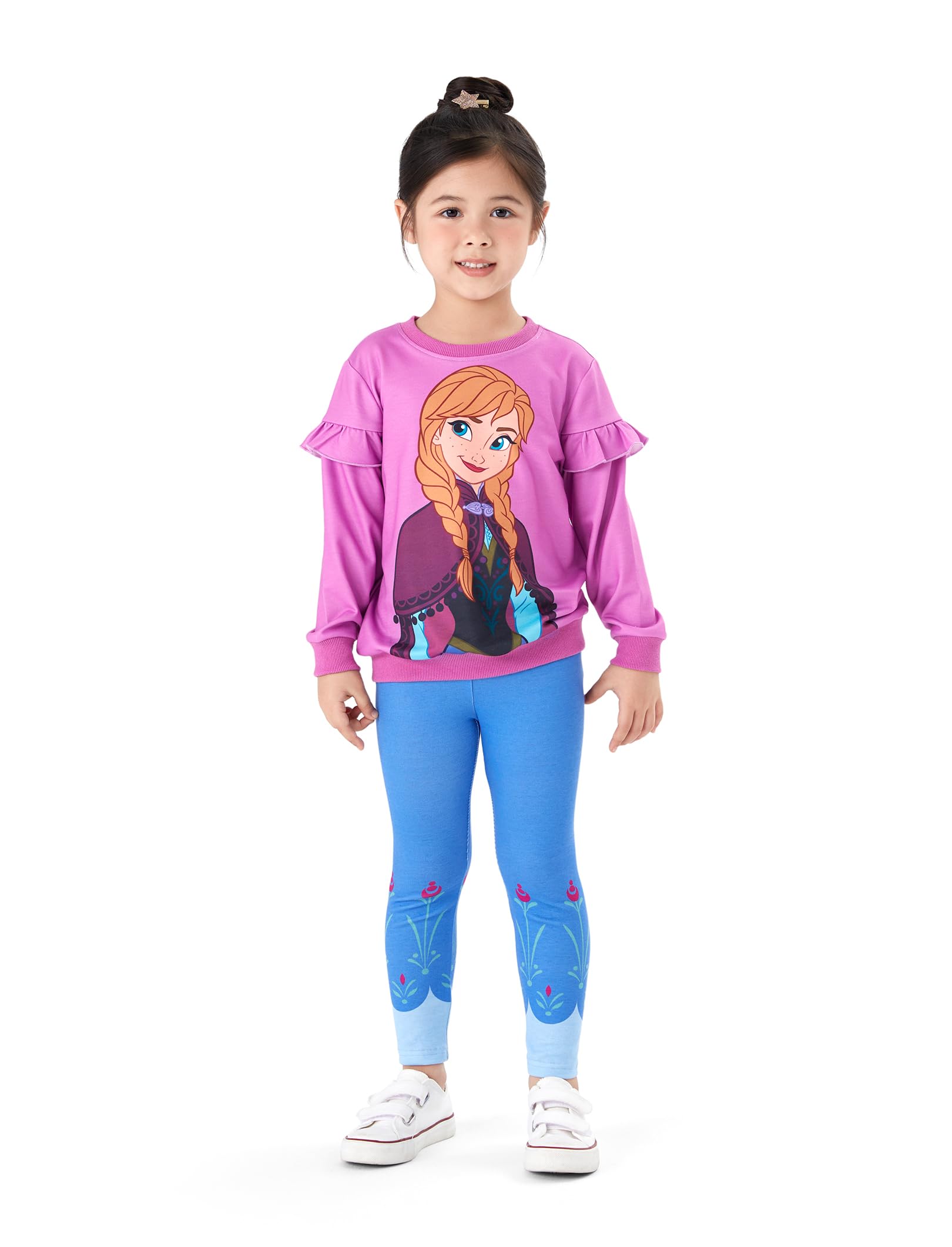 Disney Frozen Minnie Mouse Stitch Principessa Autunno Ragazza Outfit 2 Pezzi Ragazza Vestiti Ragazza Manica Lunga Felpa e Leggings