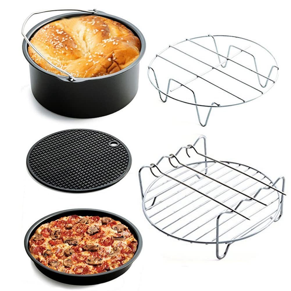 Accessori per friggitrice ad aria, cestino da forno da 20,3 cm, con rivestimento antiaderente, adatto a set da 12 pezzi da 20,3 cm, 4,8 Qt-7,2 Qt-Up