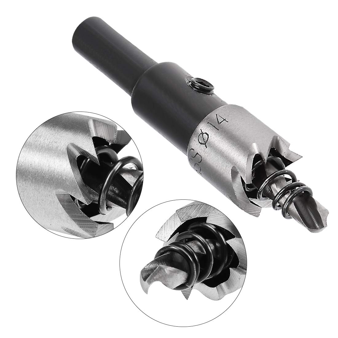 sourcingmap 2 Pcs 14mm High Speed Steel HSS Drill Bit Hole Saw Cutter for Metal Alloy Wood, Black - Image 4