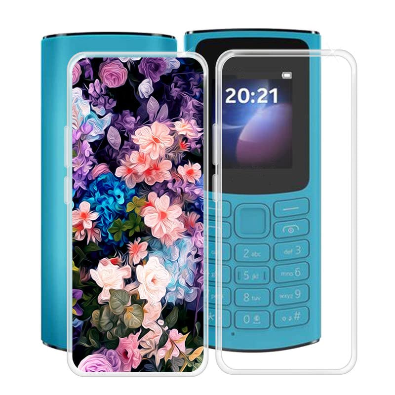 Phone Case for Nokia 105 4G 2023 (1.8"), 2 Pcs Shockproof Soft TPU Silicone Bumper Shell, [Ultra-Thin] [Anti-Yellowing] Back Cover for Nokia 105 4G 2023 - Clear + XT30