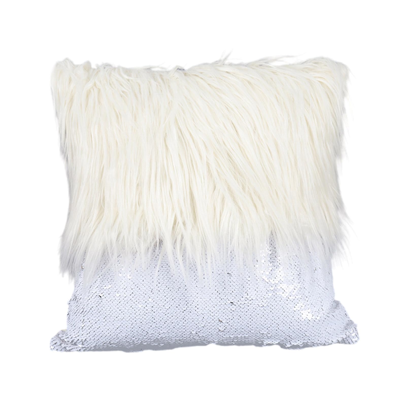 GMBYLBY Sequins Cushions Covers 40x40cm Decorative Pillow for Livingroom Home Decoration Long Plushes Pillowcase Faux Furs Pillow